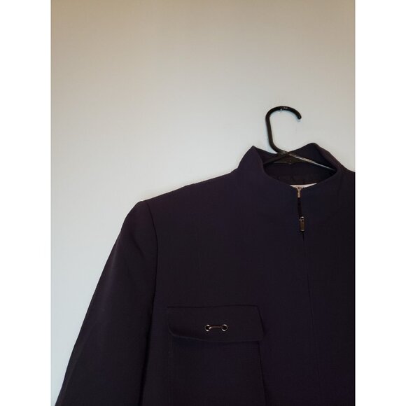 Tahari Arthur S Levine Women Petite 8P Jacket Long Sleeve Full Zip Solid Black - Picture 5 of 6